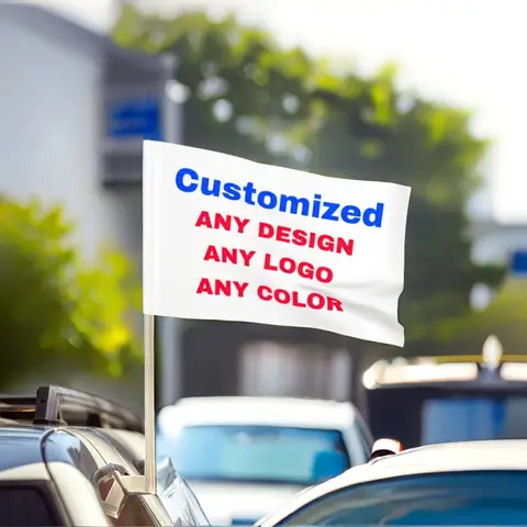 Customizable Car Flag - Personalize with Your Logo or Design, Patriotic Banner for Sports Events, Parades & Car Decoration