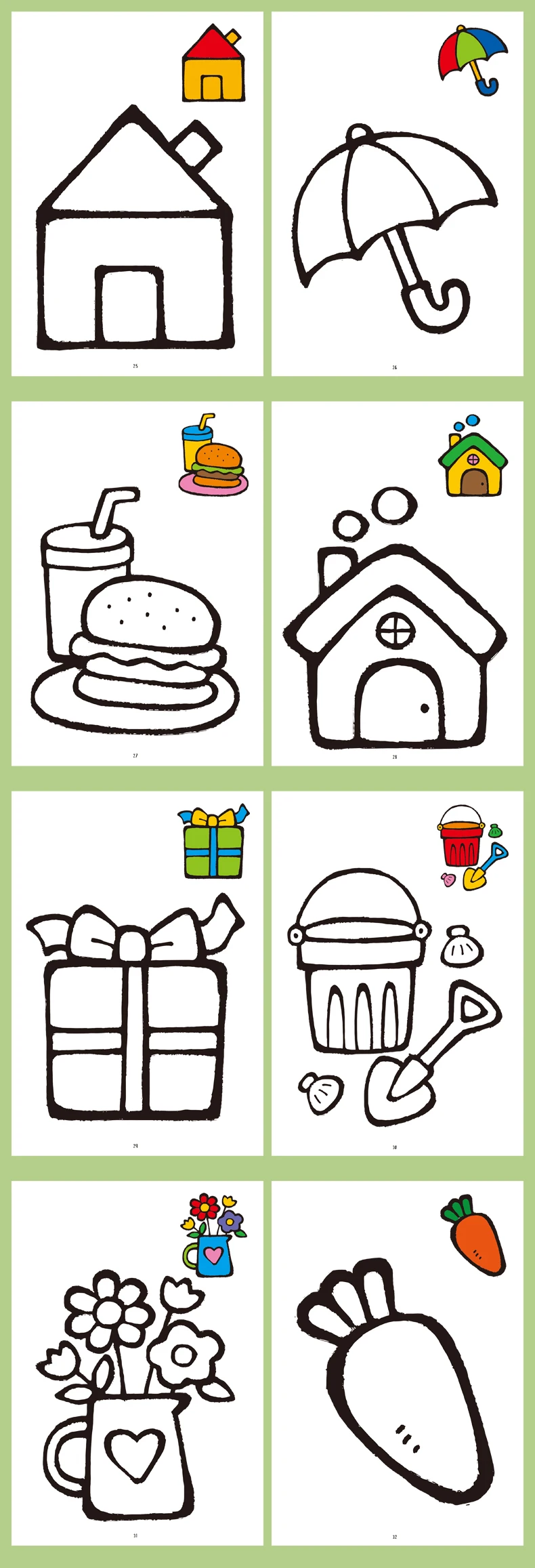 32 Seiten lustiges Zeichen-Aufklärungsbuch, 32 Cartoon-Muster, Malbuch für Kinder, interaktives Zeichen-Aktivitätsbuch – Detail 5