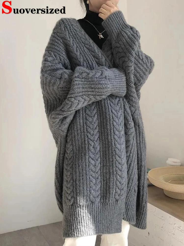 Twists Hollow Out Knitted Cardigan Coats Women Casual Big Size 4xl Knitwear Sweaters Jackets Loose Long Gilet Korean Malhas Tops