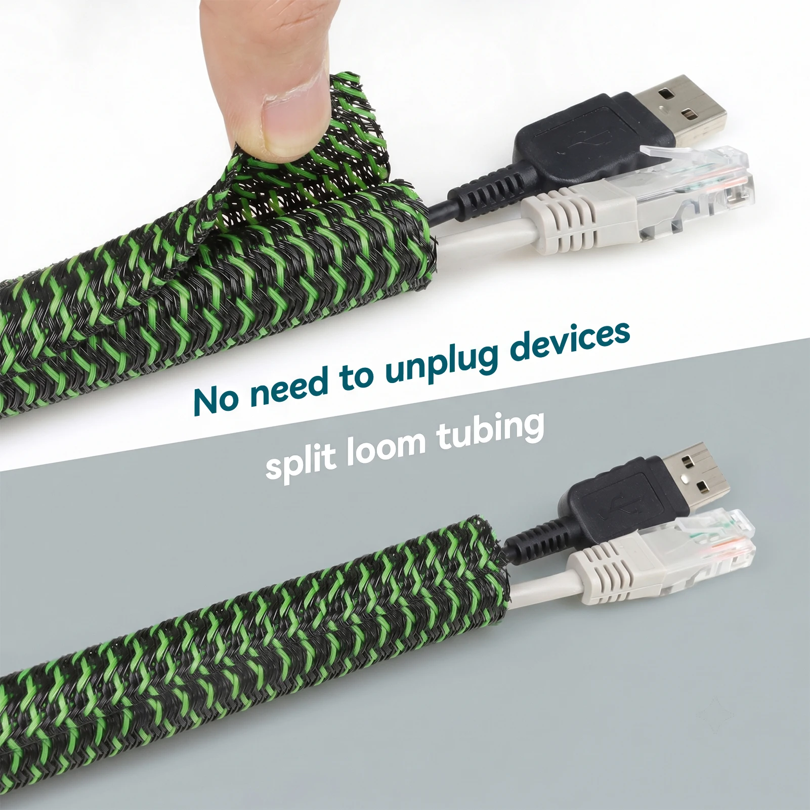 1/5/20m PET Braided Wear-Resistant Cable Sleeve 3 5 8 10 13~32 mm Self-Closed Split Sleeved  Audio Wire Wrap Car Line Protective
