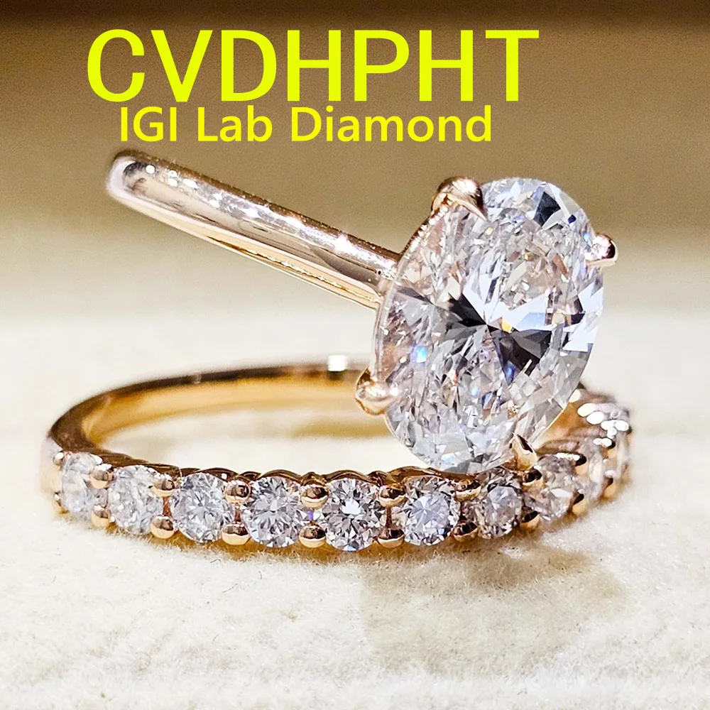 

1, 2, 3, 4 карата, настоящее твердое 14-каратное розовое золото, выращенное в лаборатории кольцо с бриллиантом IGI грушевидной огранки, цвет D, свадебное обручальное кольцо ﻿ ﻿ ﻿