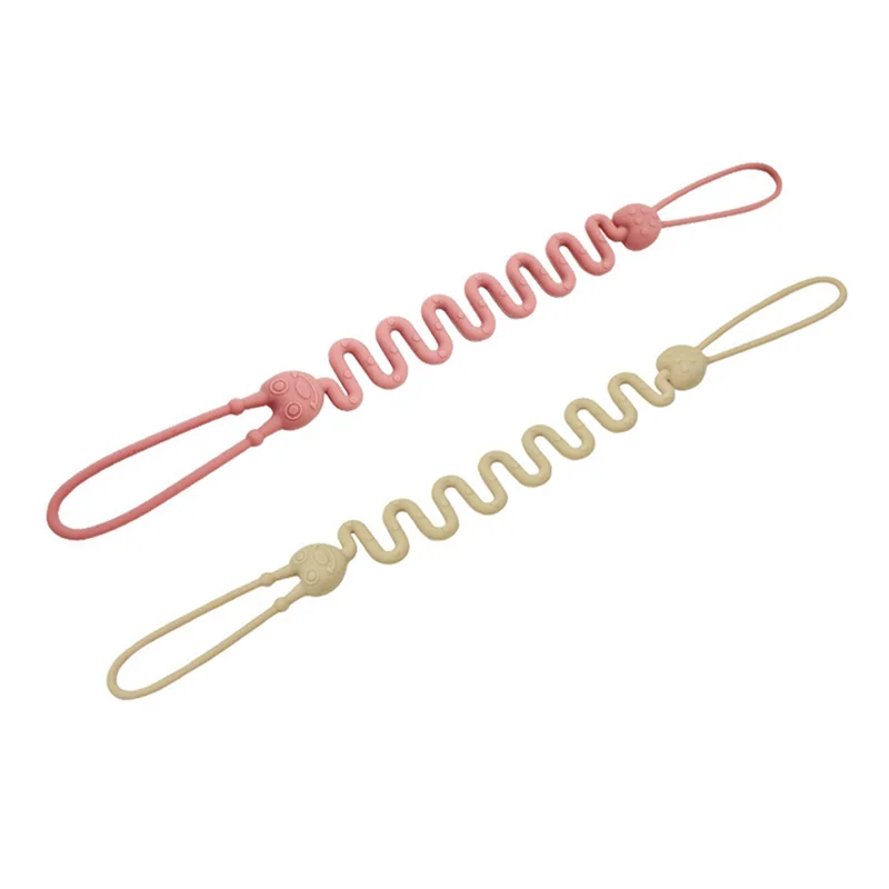 AINY-Silicone Dummy Clip Set, 2 Pack, Universal Pacifier Chain Holder For Boys And Girls