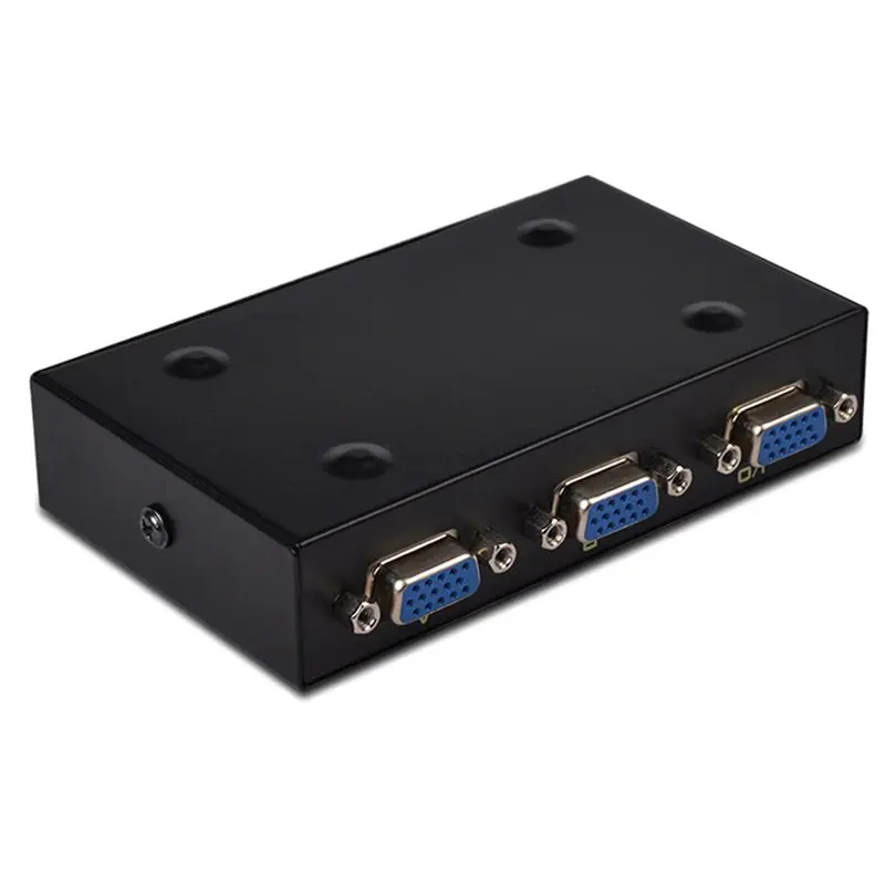 FJGEAR VGA Splitter Box 2 In 1 Out 2 Port 130Mhz Bandwidth VGA Switch 2 For PC To 1 Monitor Switcher Adapter For PC Monitor