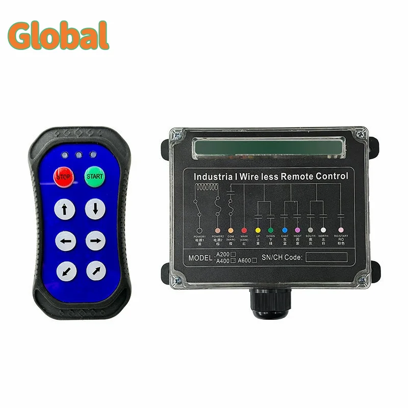 A600 6 Keys Single Speed Industrial Wireless Radio Crane Remote Control Switches Hoist Track Crane Lift Controller