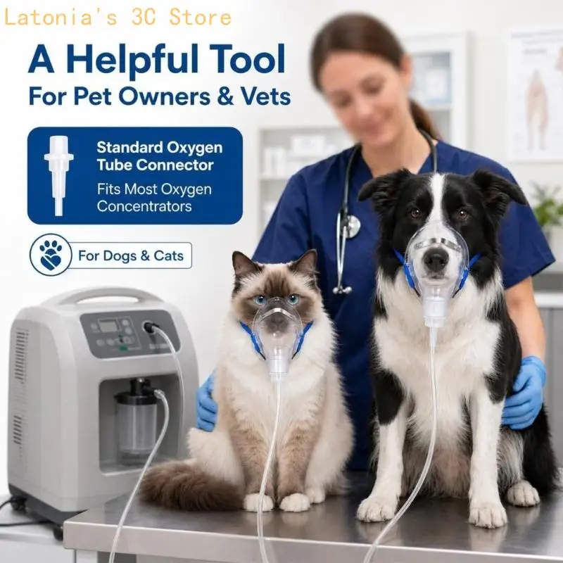 Clear Plastic Oxygen Mask For Small And Large Pets Veterinary Clinics and Home X3UB