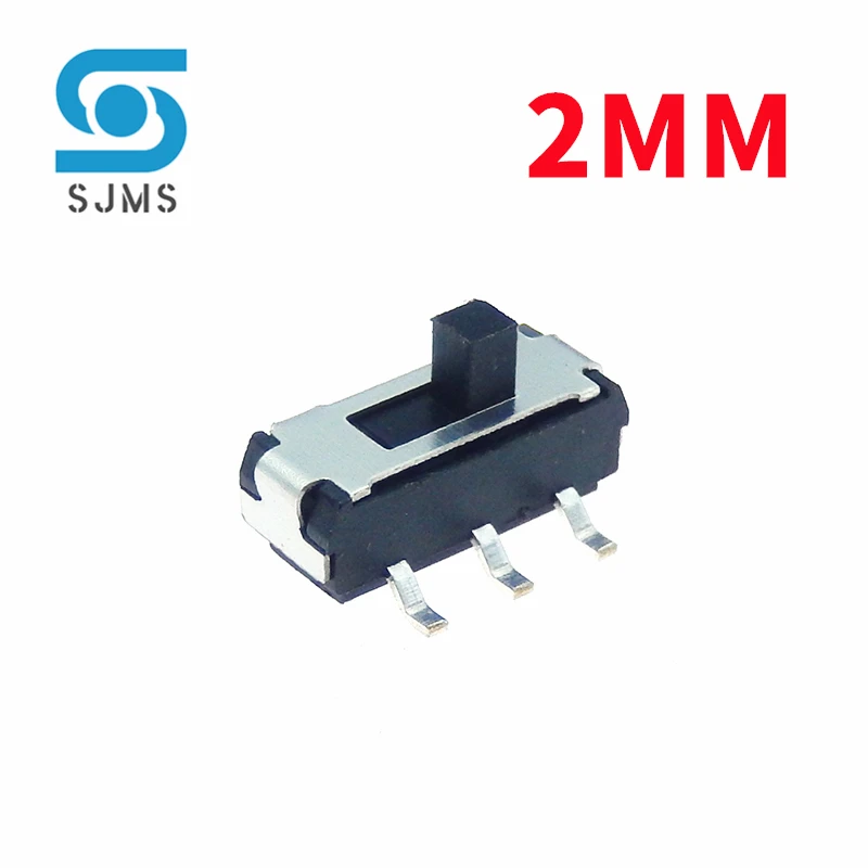 10pcs MSS-22D18 Toggle Switches MSS22D18G2 SMT double 6 feet two block MSS-22D18G2 2P2T handle high 2MM SMD Slide Switch DC 12V