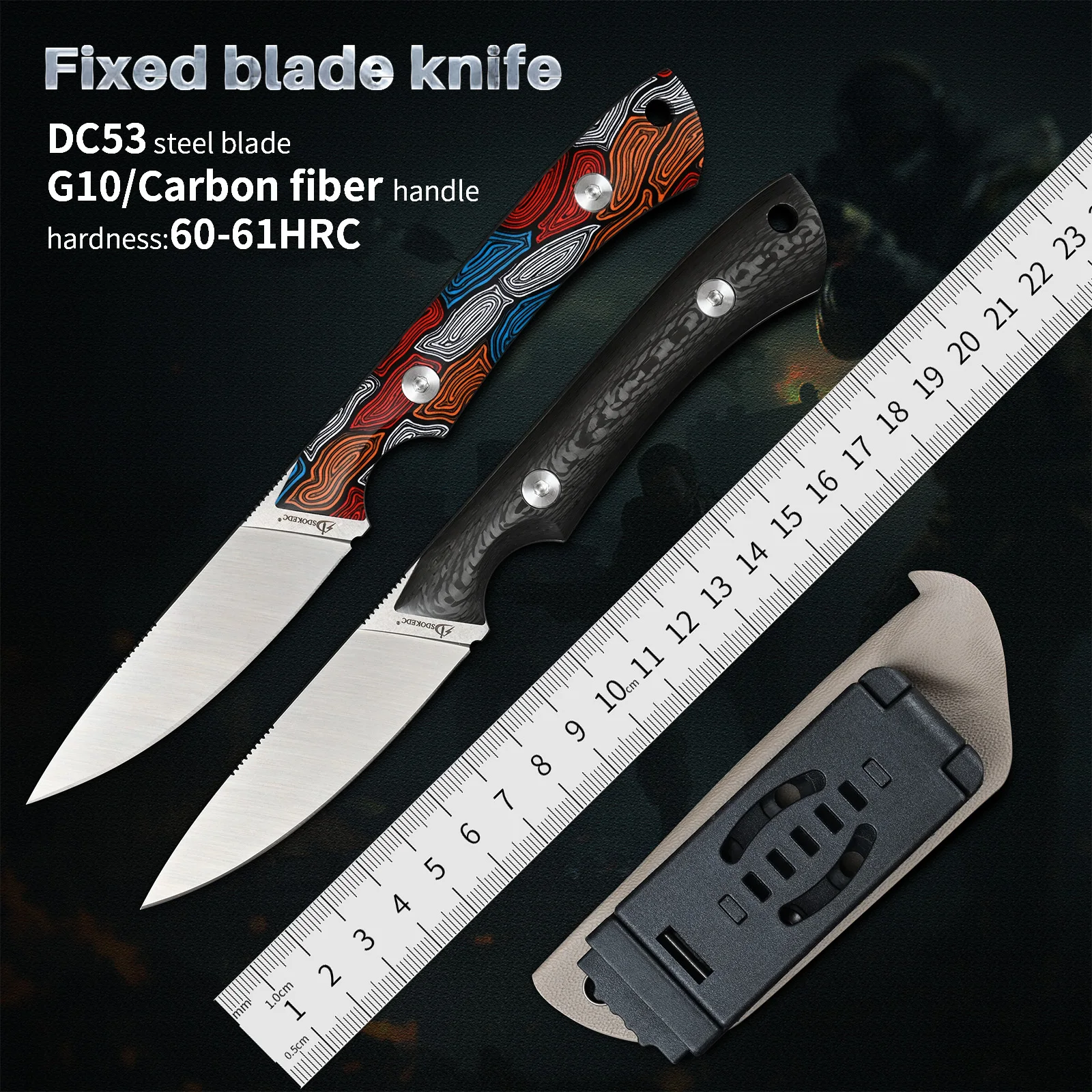 

DC53 Steel Tactical Fixed Blade Knives Utility Outdoor Camping EDC Tools Self Defense Knife Survival