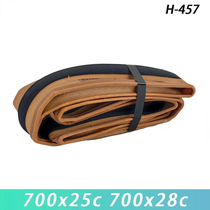 1pc Original H-457 SHARK SKIN Anti-Stab Retro Brown Sidewall 700x25C/28C Folding Tire for Road Bike Cycling Parts