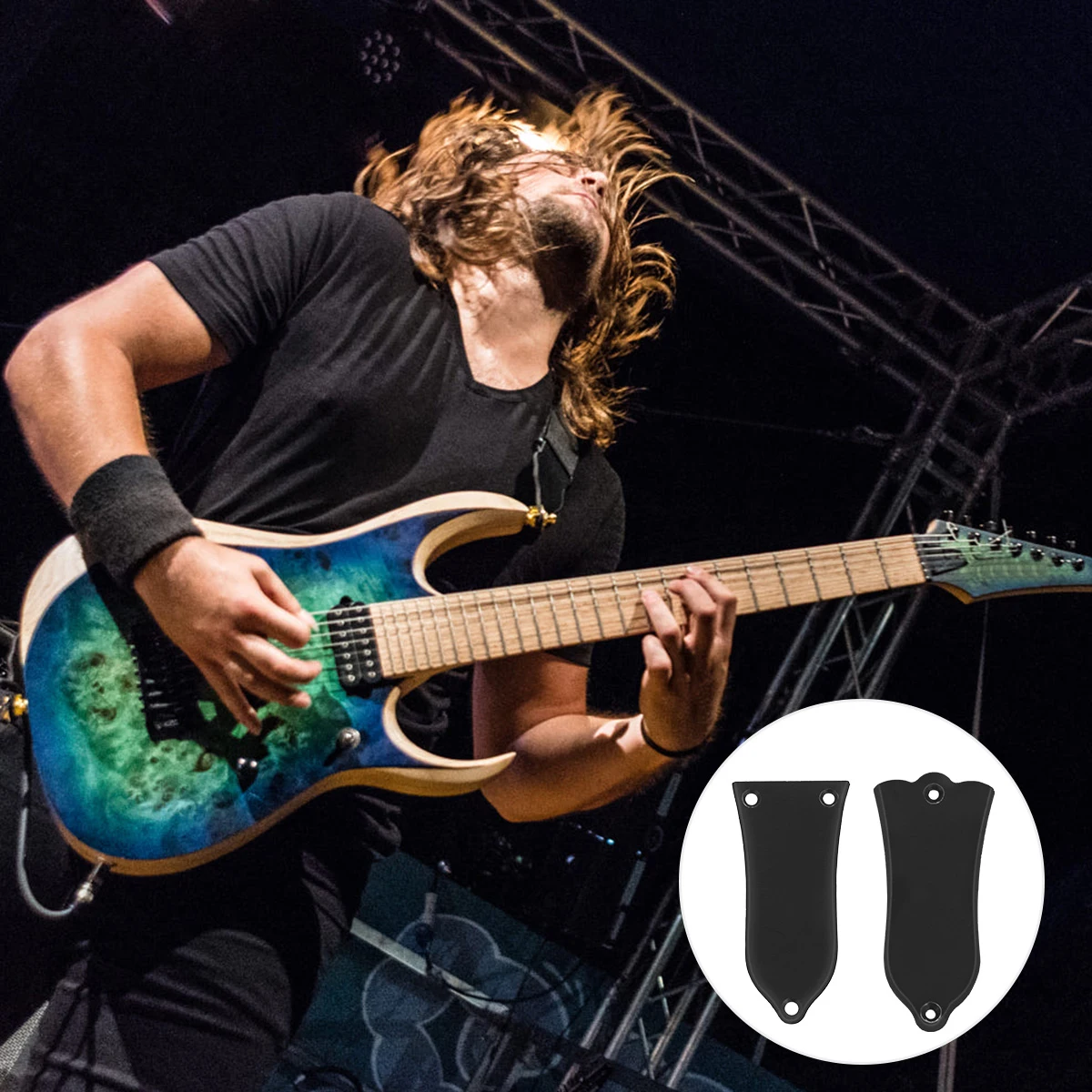 

2Pcs Bell Shaped Truss Rod Cover Electric Guitar P Adjusting Black Premium PVC Maximum Endurance High End Look