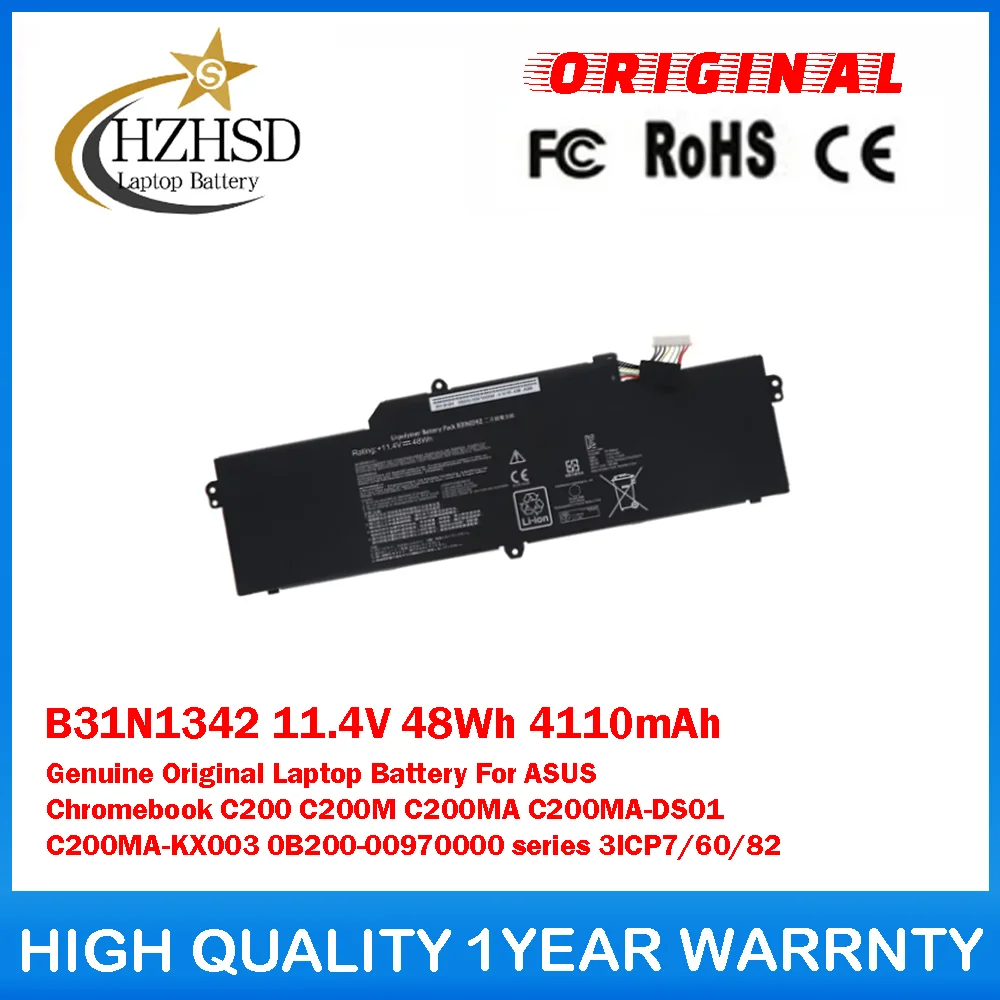 

B31N1342 11,4 В 48 Втч 4110 мАч Оригинальный аккумулятор для ноутбука ASUS Chromebook C200 C200M C200MA C200MA-DS01 C200MA-KX003