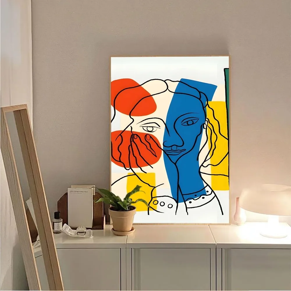 Matisse Abstract Character Line Portrait Mural Poster Kraft Club Bar Paper Poster Wall Art Painting Bedroom Study Stickers