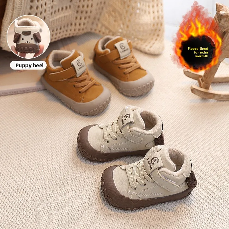 Baby Shoes High Quality Toddler 1-5 Years Rubber Sole Anti-slip Soft PU for Boys and Girls Winter and Autum Style Outdoor