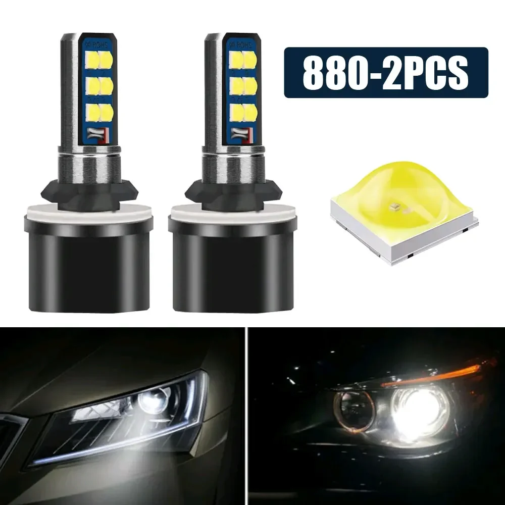 

2PCS Super Bright H27 881 LED Fog Lamps Light Driving Bulbs 862 886 894 LED Bulbs Car Front Foglamp Driving Lights White 6000K