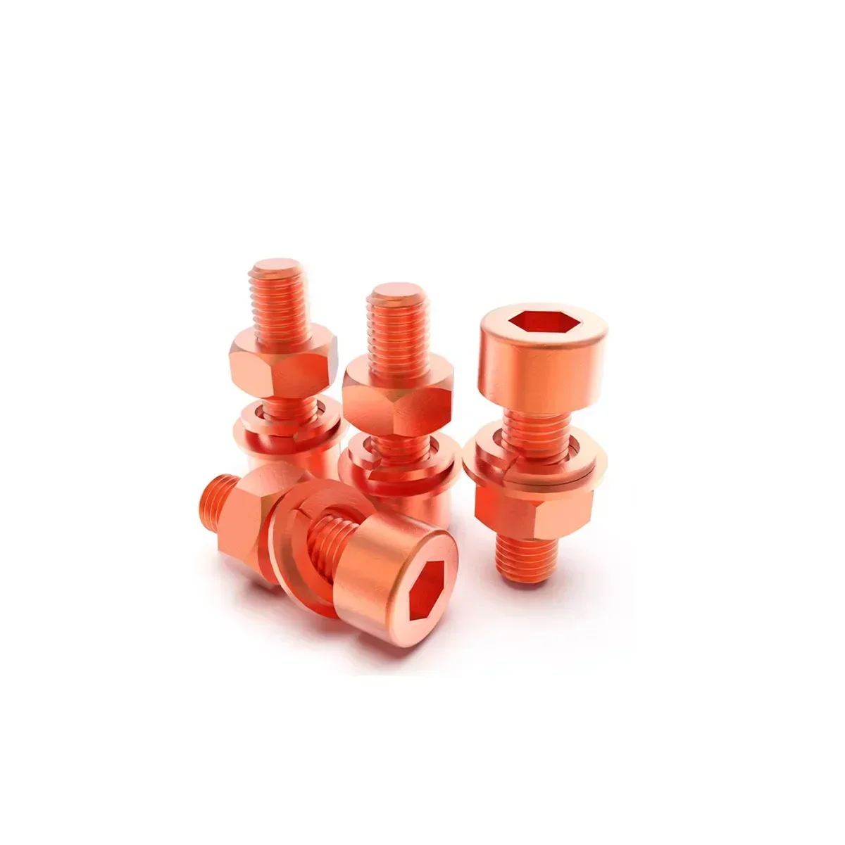 Purple Copper / Red Copper Hexagon Socket Screws And Bolts / Conductive  Hexagon Socket Screws And Nuts Combination