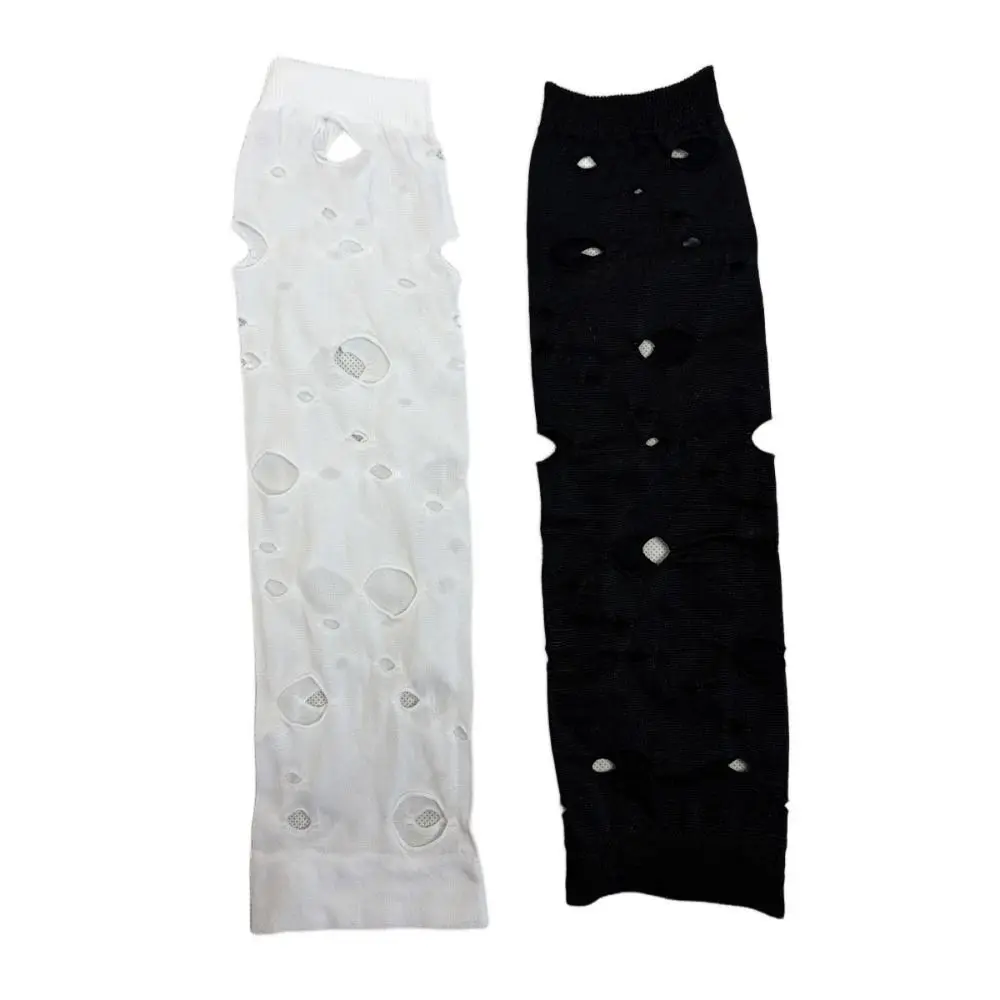 Sexy Fingerless Gothic Gloves Long Length Hollow Out Pattern Fingerless Gloves Hollow Out Gloves Clubwear