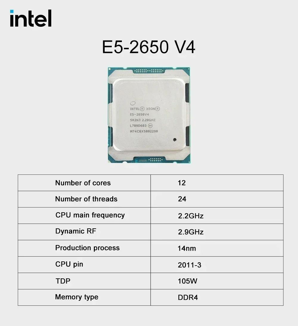مجموعة اللوحة الأم SOYO X99 مع وحدة المعالجة المركزية Intel Xeon E5 2650 V4 وذاكرة الوصول العشوائي ثنائية القناة DDR4 16Gx1 2133MHz لمكونات كمبيوتر الألعاب