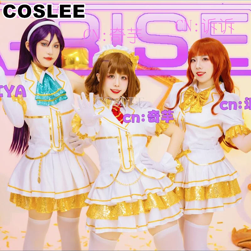 COSLEE Lovelive A-RISE Kira Tsubasa/Todo Erena/Yuki Anju Cosplay Costume Lovely SJ Uniform Party Dress Suit Halloween Outfit New