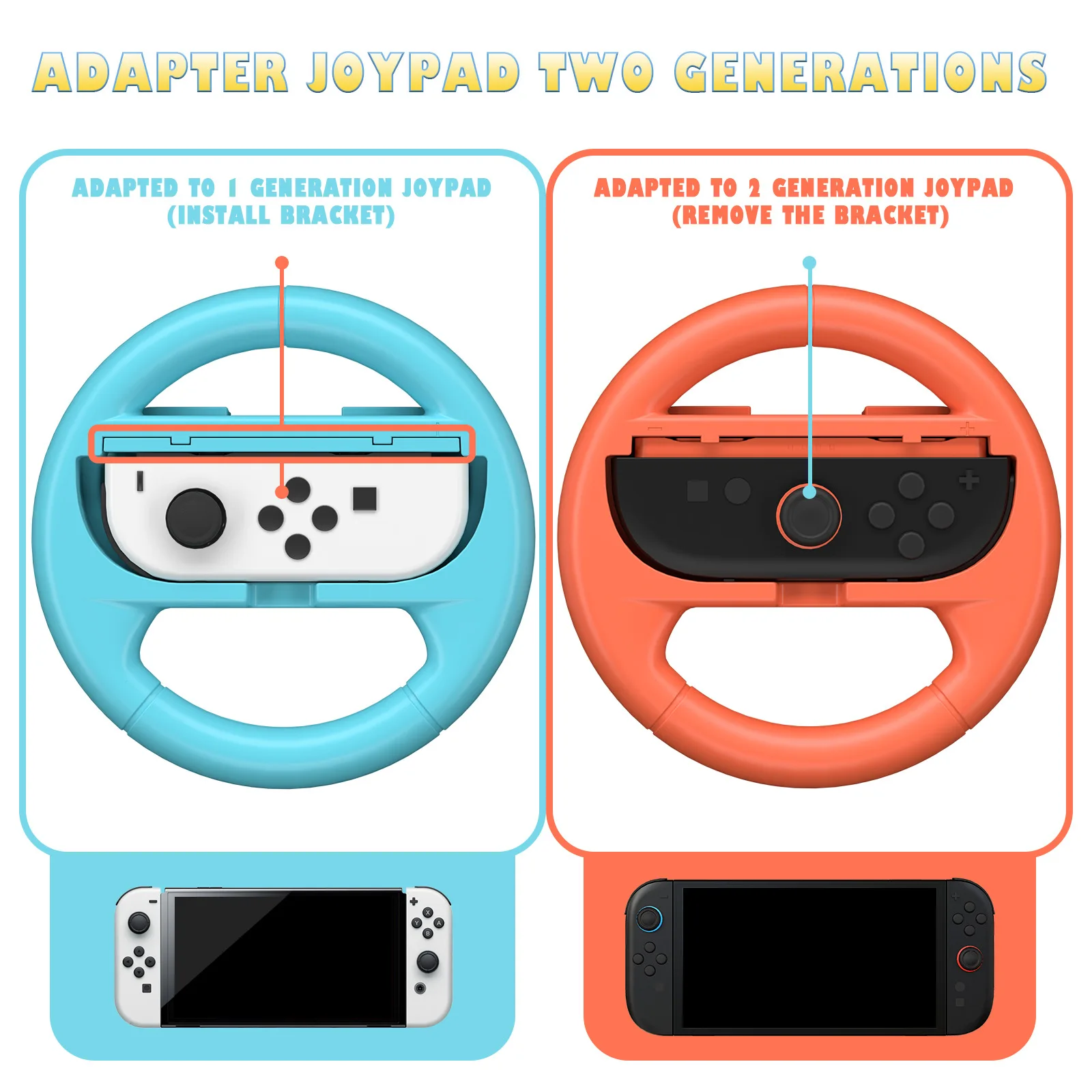 2 pçs apertos para joy-con controlador titular para interruptor 2 aperto simulado jogo de corrida compatível com interruptor 2 acessórios