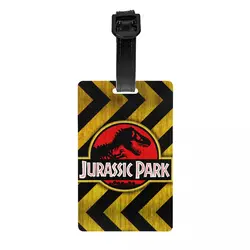 Custom Jurassic Park Logo Yellow Luggage Tag Privacy Protection Giant Dinsaur Baggage Tags Travel Bag Labels Suitcase