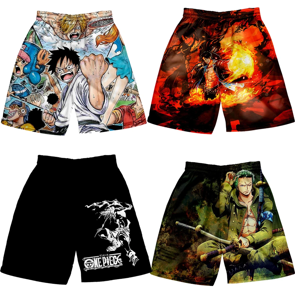 ONE Piece Monkey D Luffy Roronoa Zoro Ace Edward Newgate Kaidou anime 3D Digital Printed Shorts Casual Loose Beach Shorts