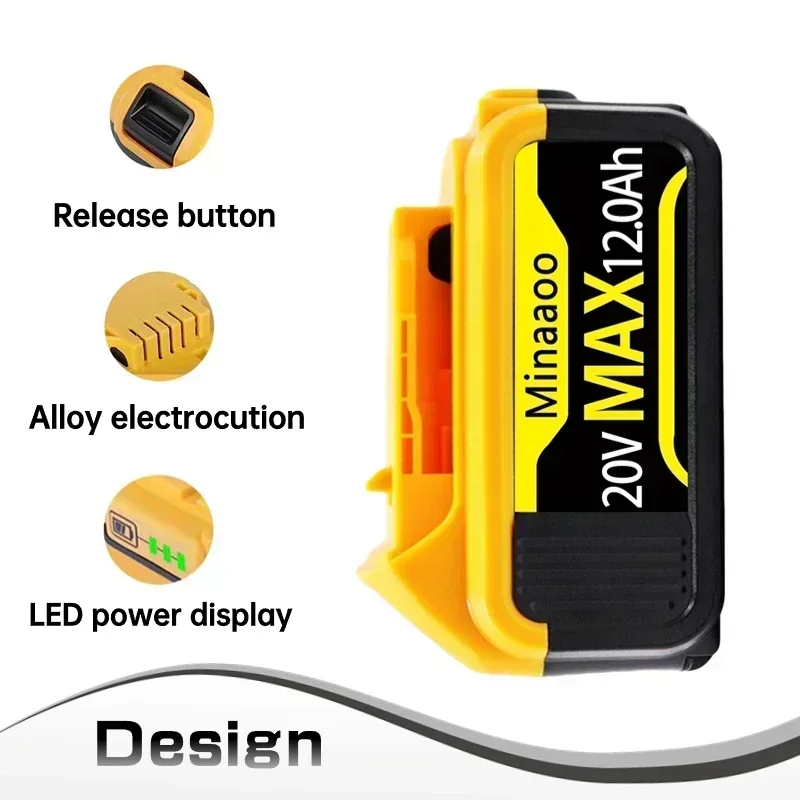 

20V Battery Capacity 6000Ah For DeWalt Power Tool DCB184 DCB181 DCB182 DCB200 20V 8A 6A 20v Battery Replacement