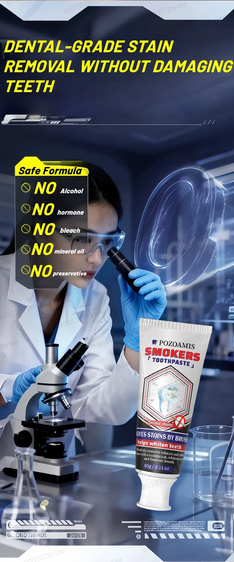 POZOAMIS 30% Hydroxyapatite Toothpaste, For Home Use, Deeply Cleans And Whitens Teeth, Freshens Breath, Protects Gum Health, And Removes Plaque And Tartar.