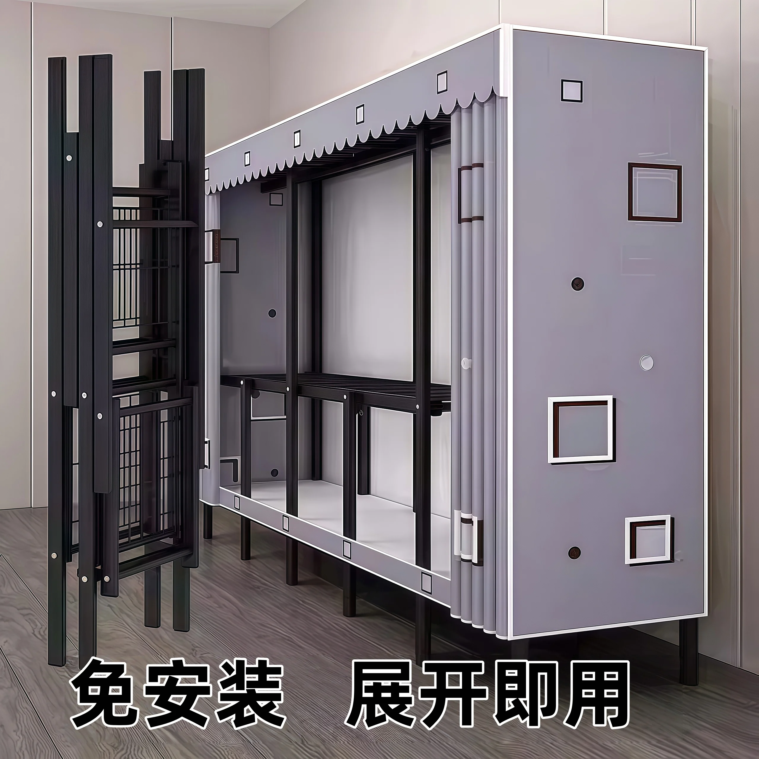 

Wardrobe Integrated Installation-free Simple Cloth Wardrobe Foldable Wardrobe Household Bedroom Rental Room Strong And Durable