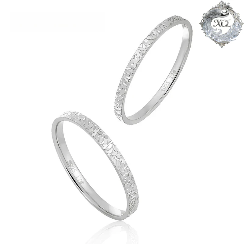 

Кольцо XCL S925 из стерлингового серебра, регулируемое, минималистичное, для пар, унисекс, на каждый день, подарок, ювелирное украшение