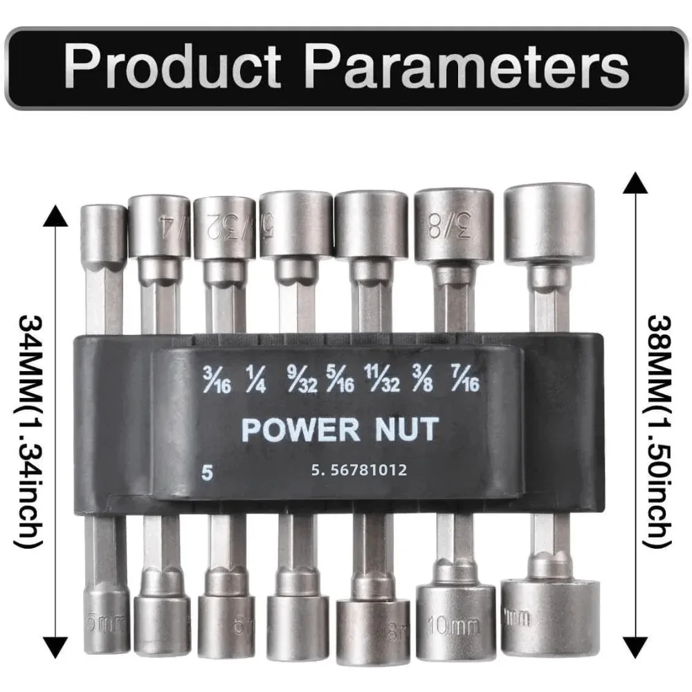 9/14 ชิ้น Power Nuts Driver เจาะ Bit1/4 Hex Shank CRV ไขควง Nutdriver Socket Bit เครื่องมือไฟฟ้า