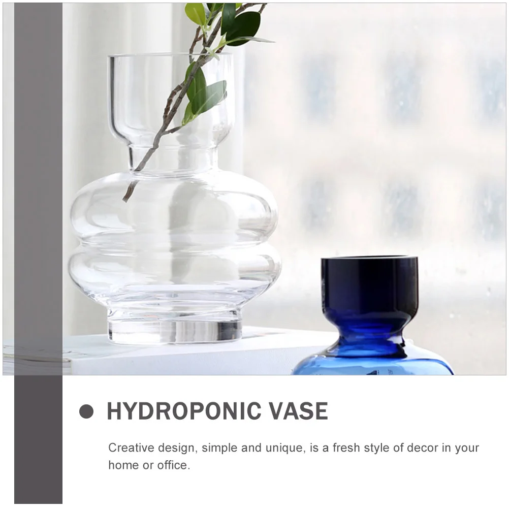 

Nordic Style Glass Flower Vase Thickened Base Hydroponic Vase Desktop Flower Arrangement Home Decoration