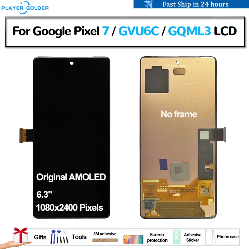 Original AMOLED For Google Pixel 7 GVU6C GQML3 Pantalla lcd Display Touch Panel Screen Digitizer Assembly Replacement Accessory