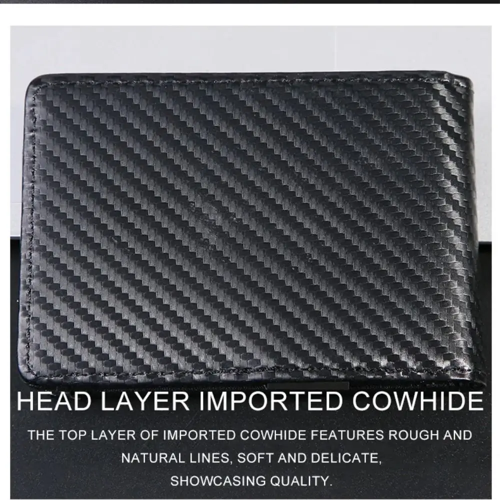 Male Coin Purse Anti-Theft Credit Card Holder Minimalist Slim Carbon Fiber Card Holder with Zipper Men Wallets Bank Cards