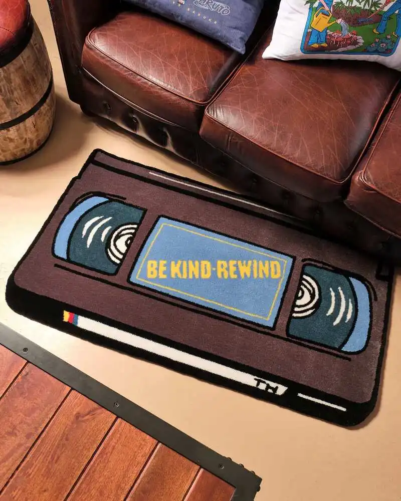 VIKAMA Vintage Tape Home Short Pile Carpet Living Room Sofa Cushion Fitting Room Cloakroom Decorative Carpet Home Decoration