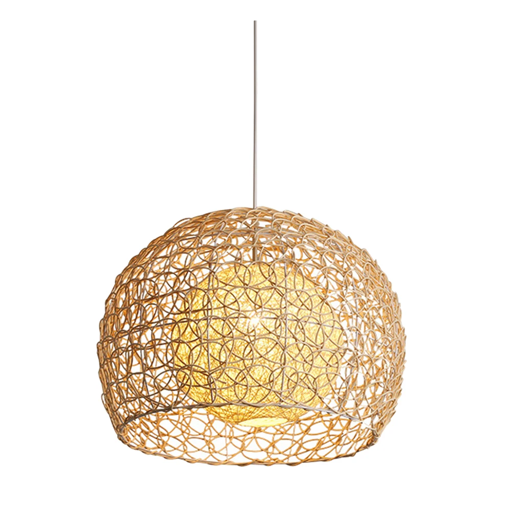 

Rattan Chandelier Lamp Shade Beige Rustic Pendant Light Cover Southeast Asian Style Home Lighting Supply Japanese Design