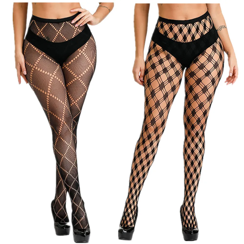 2Pairs Plus Größe Sexy Fishnet Strümpfe frauen Bodystocking Große Größe Erotische Dessous Körper Strümpfe frauen Strumpfhosen