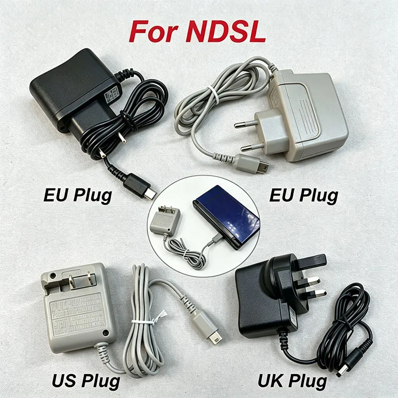 1 Set US UK EU Plug Home Travel Wall Charger Power Adapter For DS Lite NDSL Game Console AC Power Adapter Charger Accessoires view 6