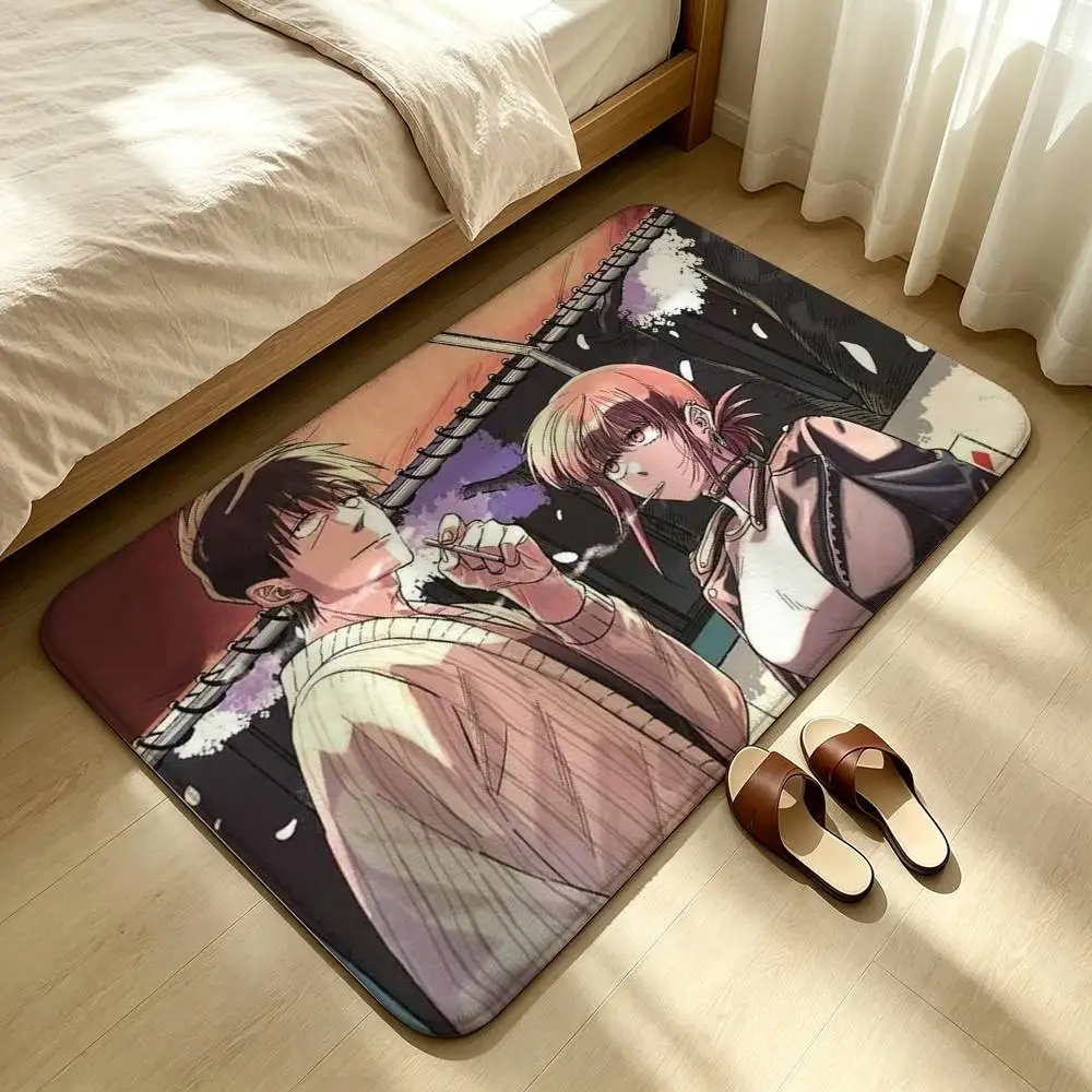 Smoking Behind the Supermarket with You Shower Room Absorbent Small Floor Mat Soft Comfortable Decorative Foot Mat