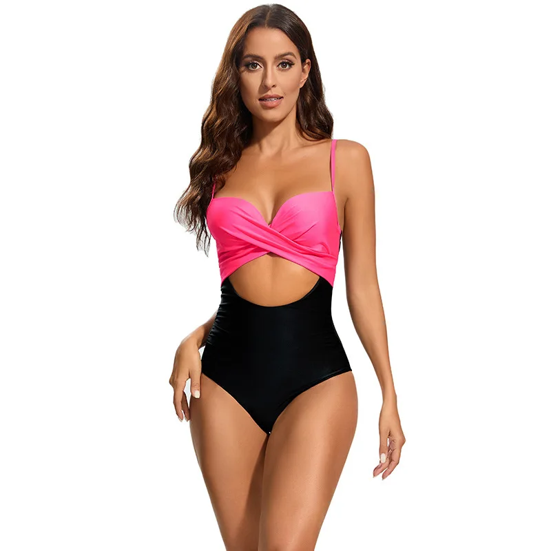 

Women One Piece Set Swimsuit Backless Puch Up Solid Sexy Women's Swimwear Bandage Ruched Female Bathing Suit Beachwear