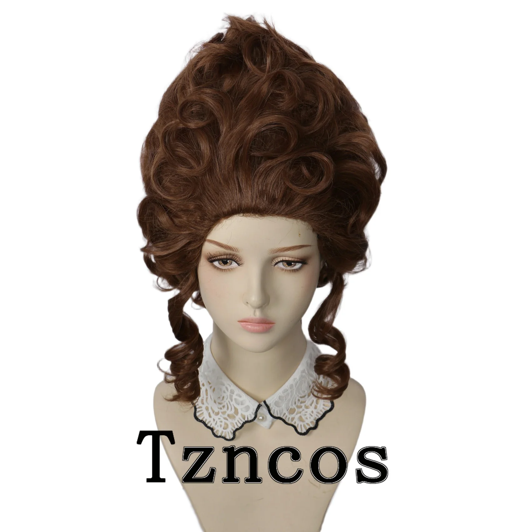 Tzncos Peluca de princesa estilo siglo XVIII, peluca de panal de Reina marrón para pelucas de Cosplay de Halloween