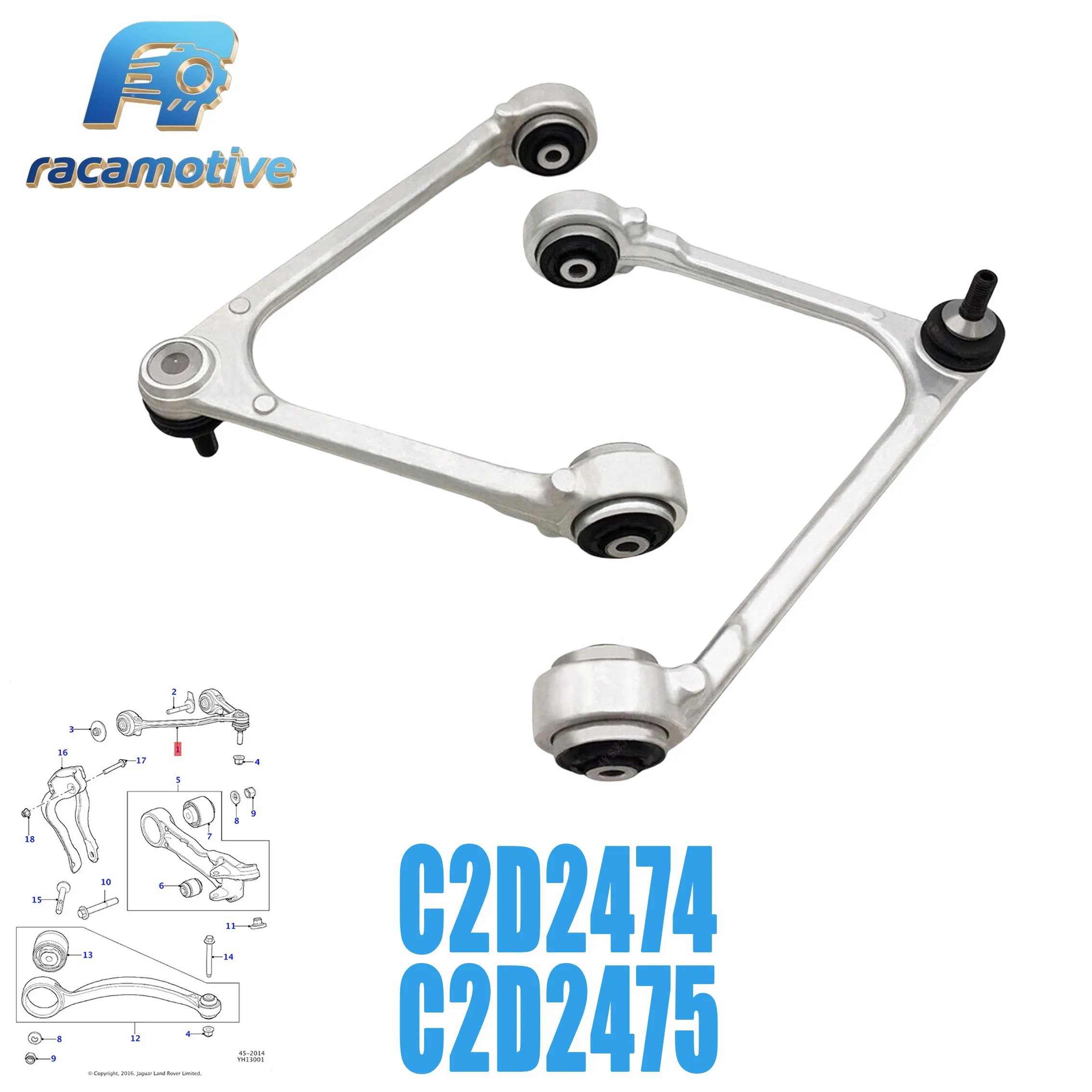 C2D2474 C2D2475 C2D36806 C2D36804  for Jaguar S-TYPE, XJL, XJ (X351) 2009- front upper suspension U-shaped control arm.