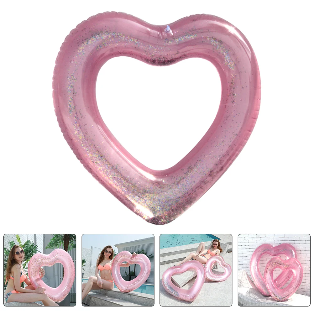 

Heart Sequin Swim Ring Accessory Portable Float Outdoor Inflatable Pool Tube Toy Kids Swimming