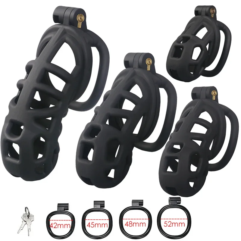 Keuschheitskäfig für Männer, erotisches Harnröhrenschloss, Sexspielzeug, Gerät, Penisring, männlich, mit 4 Größen, SM-Produkten, Käfig, Chastete, Penishülle