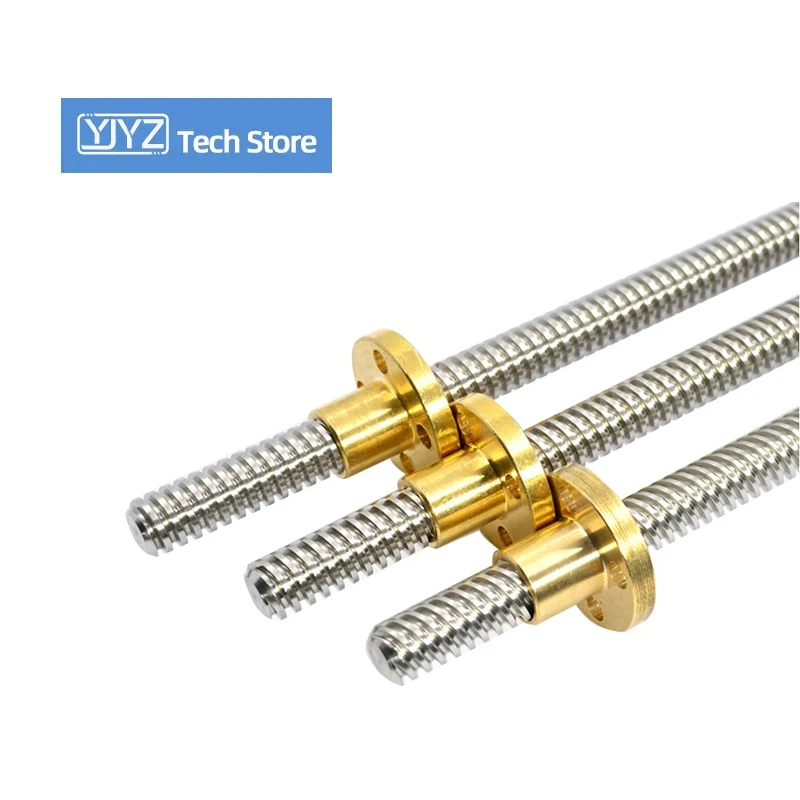 

T10*10*12*14 Large Lead Trapezoidal Screw Nut Length 100-1000mm Stainless Steel 3D Printer Stepper Motor Machines Parts 1/2PCS