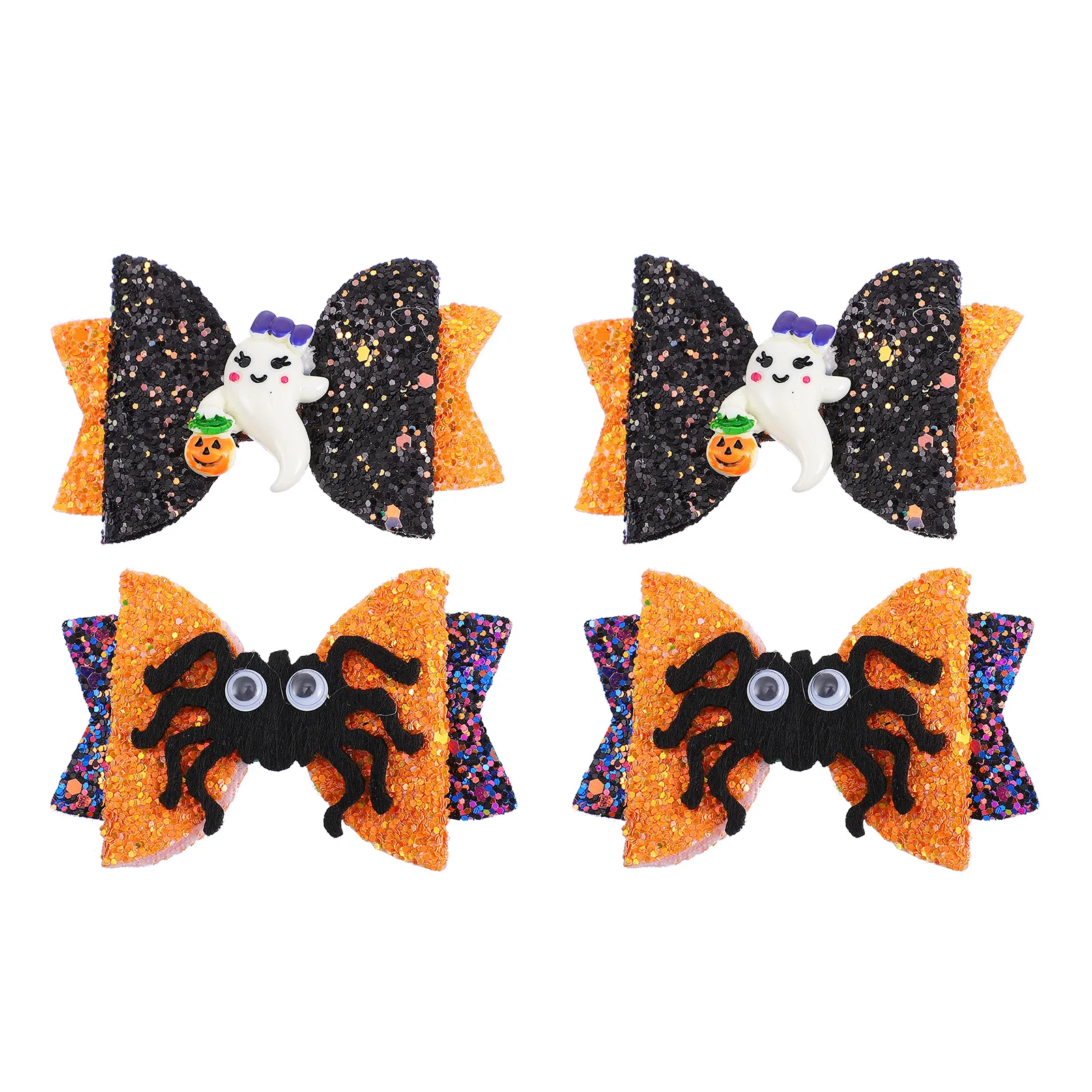 

4 Pcs Pumpkin Hairband Children's Hairpin Kids Cartoon Hairpins Halloween Headpieces