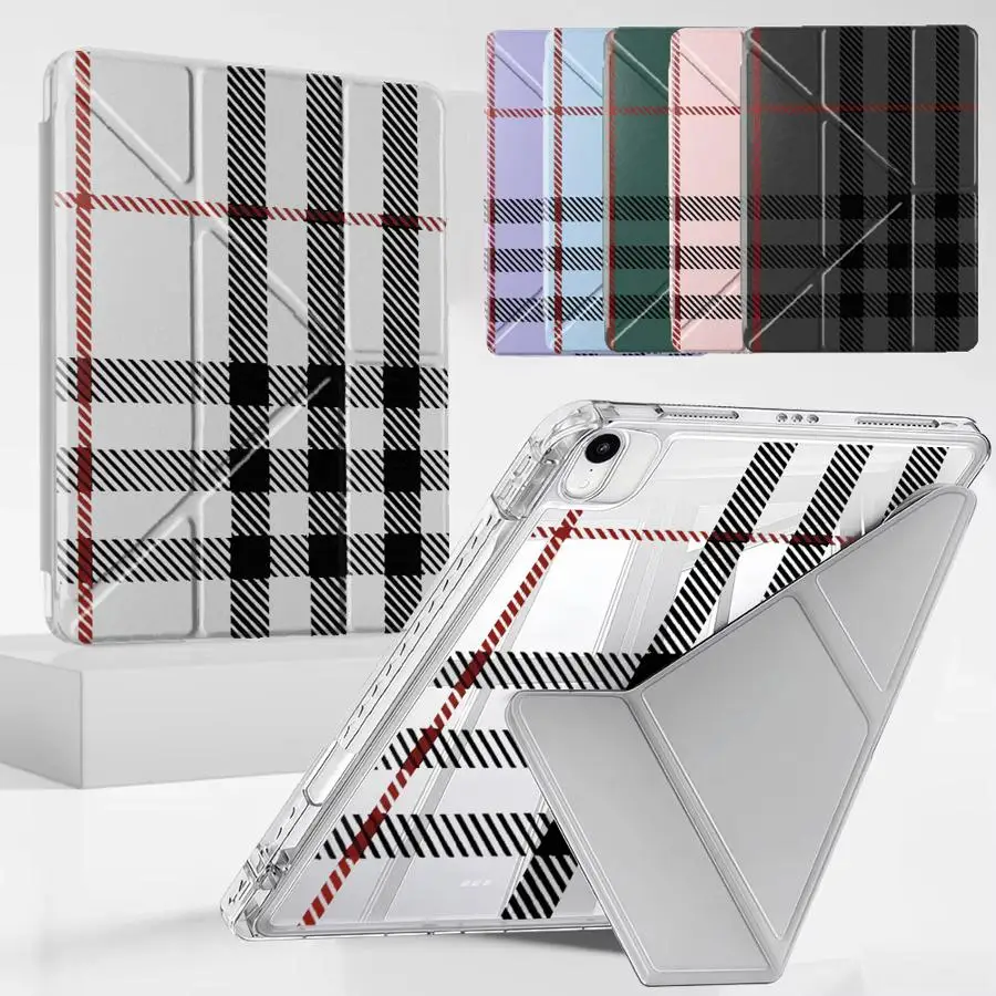 Cute Checkered Pattern Tablet Case For iPad Pro 2025 Mini 6 7 Air 4 5 M3 M2 M4 11inch Pro 11th 10th 9th 8th 7th 12.9inch Holder