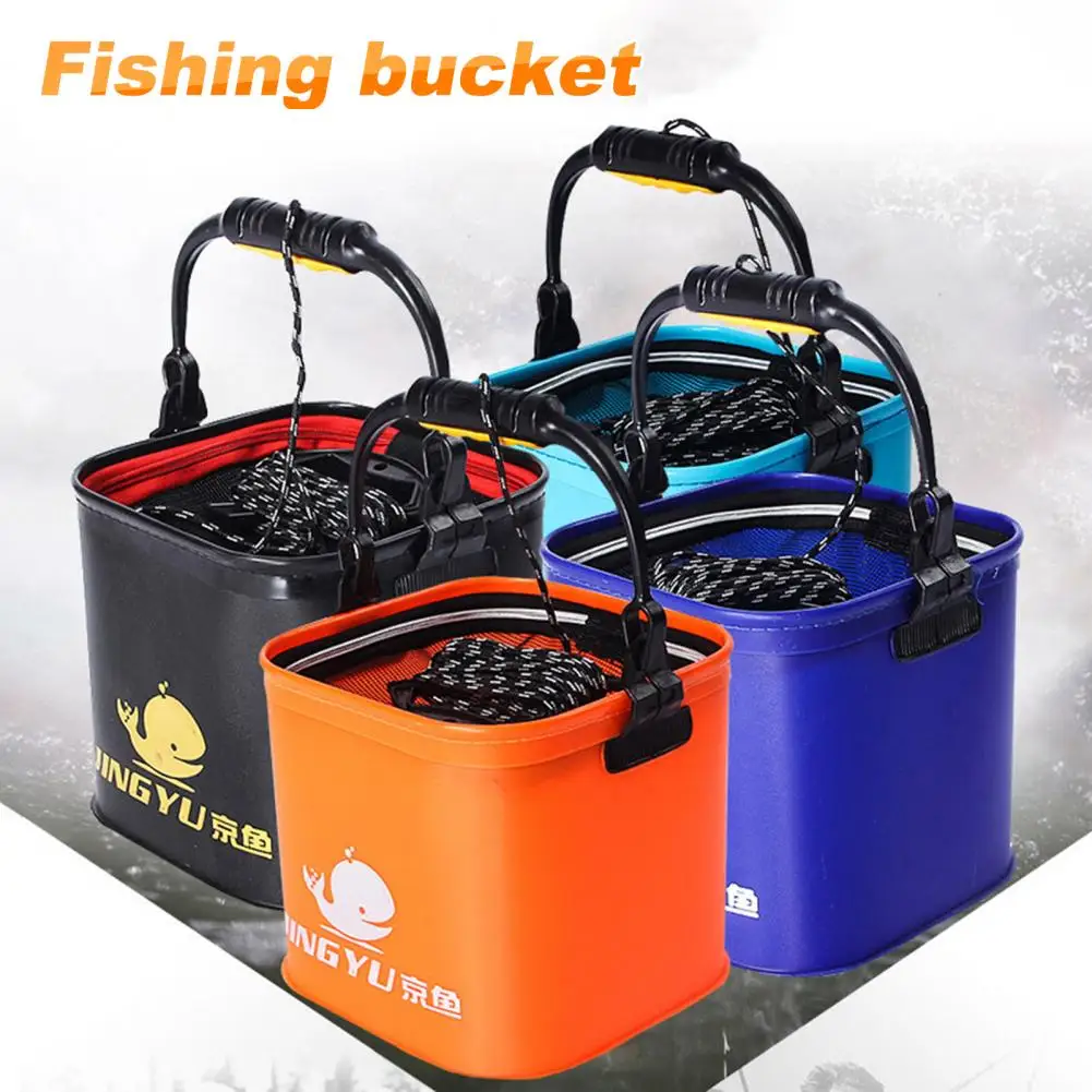 Collapsible Fish Bucket Water Container Wash Basin Portable Folding Live Fish Container Multi-Functional Fish Live Lures Bucket