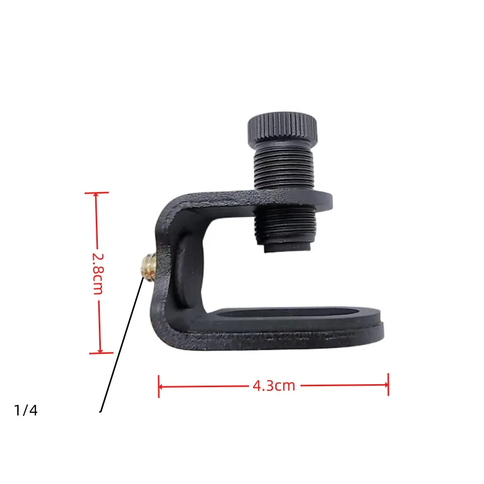 U-Shaped Clamp Mount with Phone Holder, Clip On Mount with 1/4" Screw Ball Head Adapter for Ring Light, Laptop Computer, Webcam