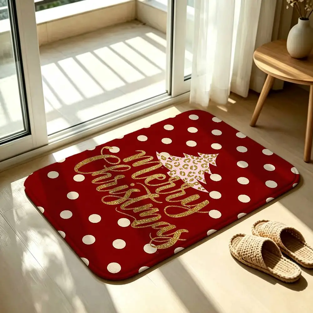 Christmas Tree Floor Mat Soft Non Slip for Entry Door Bathroom Indoor Home Decorative Carpet
