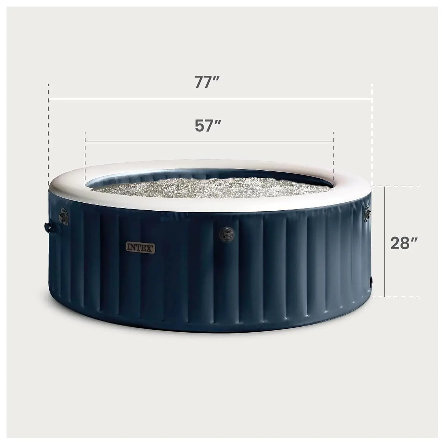PureSpa 4 Person Inflatable Hot Tub with Energy-Efficient Spa Cover, Customi