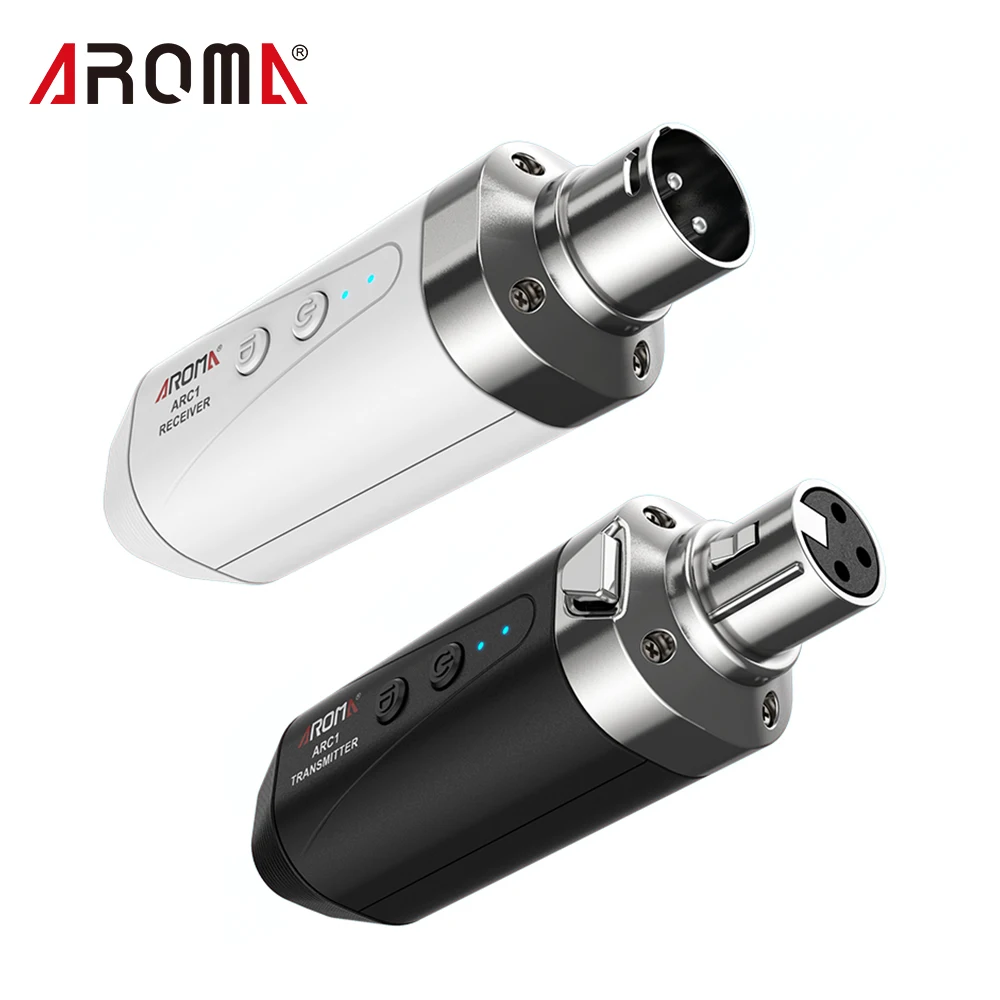 AROMA ARC1 microfono sistema ricevitore trasmissione Wireless 4 canali Max. 35m portata effettiva connessione XLR trasmissione UHF